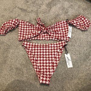 Skin by Same Red Houndstooth Bikini